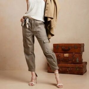 Banana Republic Olive Army Green Tapered Cropped Utility Surplus Cargo Pants